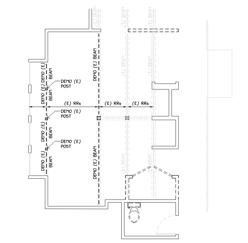 Partial Existing Roof Framing Plan