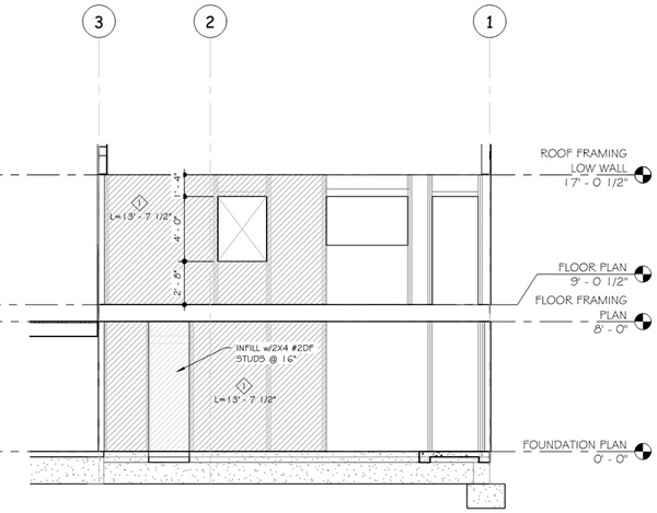 Framing Elevation Grid Line A